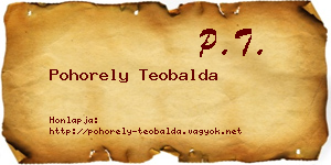 Pohorely Teobalda névjegykártya